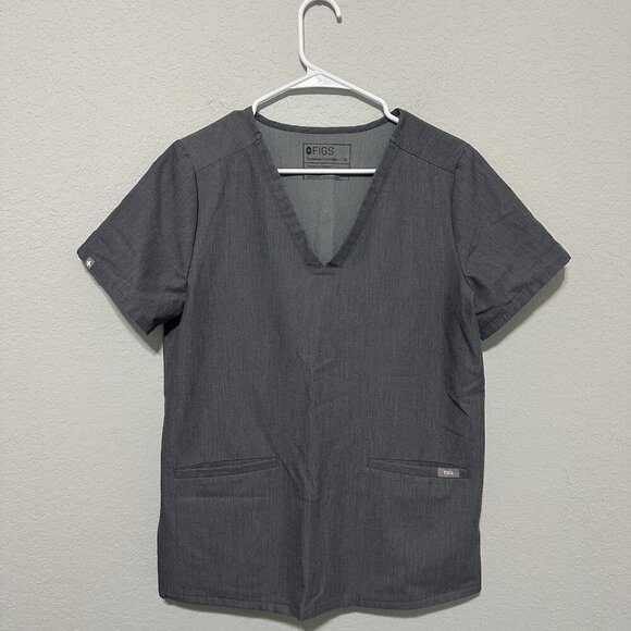 FIGS Womens Casma Three-Pocket Scrub Top Size Medium Gray Nursing Medical - Picture 1 of 7